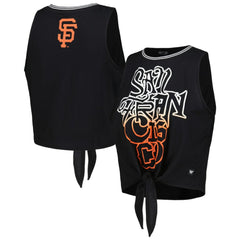 San Francisco Giants The Wild Collective Women's Twisted Tie Front Tank Top - Black