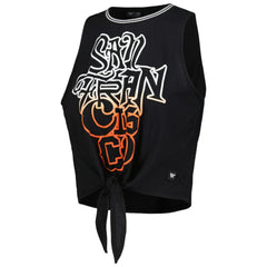 San Francisco Giants The Wild Collective Women's Twisted Tie Front Tank Top - Black