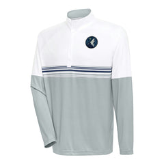 Minnesota Timberwolves Antigua Bender Quarter-Zip Pullover Top - White/Navy for sale