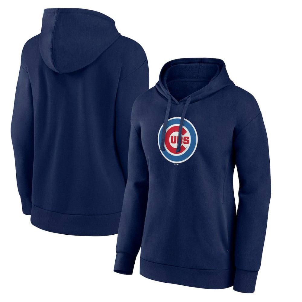 Chicago Cubs Women's Core Logo Pullover Hoodie - Navy