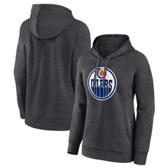 Edmonton Oilers Women's Primary Logo Pullover Hoodie Charcoal