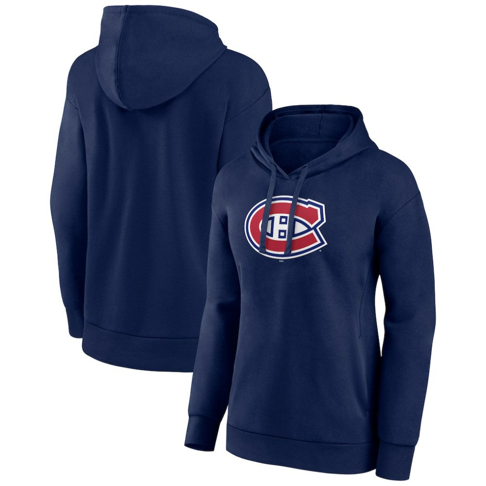 Montreal Canadiens Women's Primary Logo Pullover Hoodie Navy