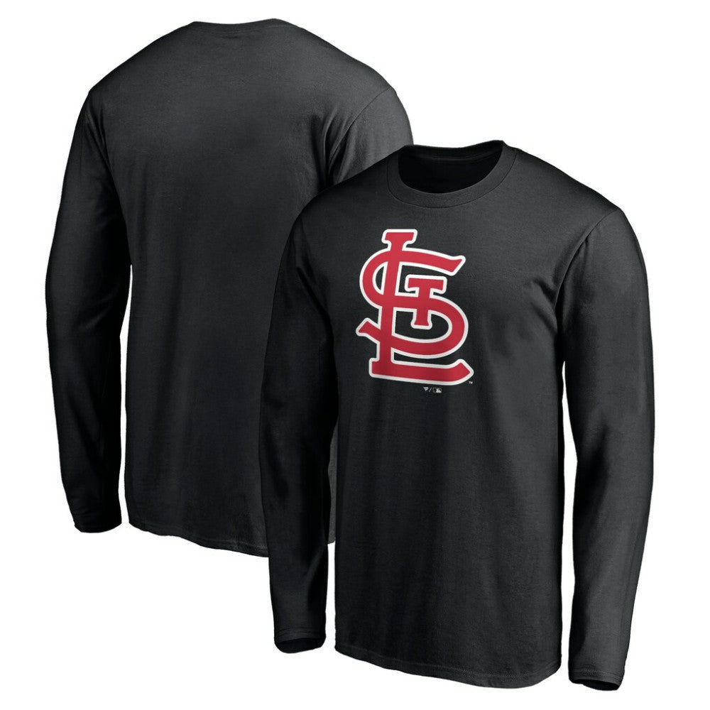 St. Louis Cardinals Official Team Logo Long Sleeve T-Shirt - Black