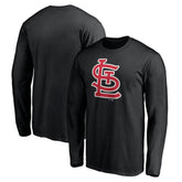 St. Louis Cardinals Official Team Logo Long Sleeve T-Shirt - Black