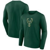 Milwaukee Bucks Primary Team Logo Long Sleeve T-Shirt - Hunter Green online
