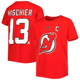 Nico Hischier New Jersey Devils Youth Player Name & Number T-Shirt Red