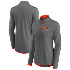 Cleveland Browns Women's Adult Corner Long Sleeve 1/4 Zip Top - Gray sale