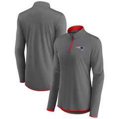 New England Patriots Women's Adult Corner Long Sleeve 1/4 Zip Top - Gray for sale