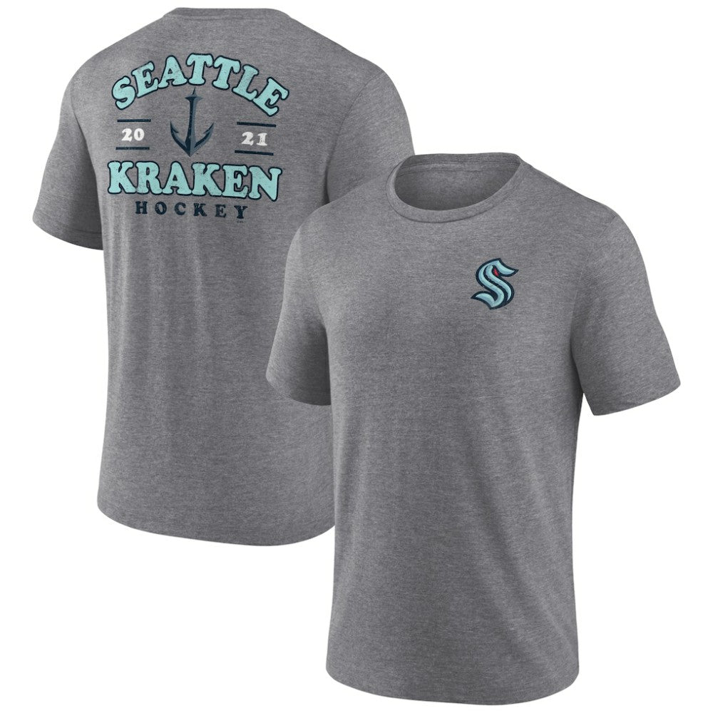 Seattle Kraken Fanatics Winger Tri-Blend T-Shirt Heather Gray