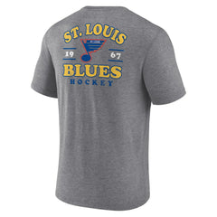 St. Louis Blues Fanatics Winger Tri-Blend T-Shirt Heather Gray