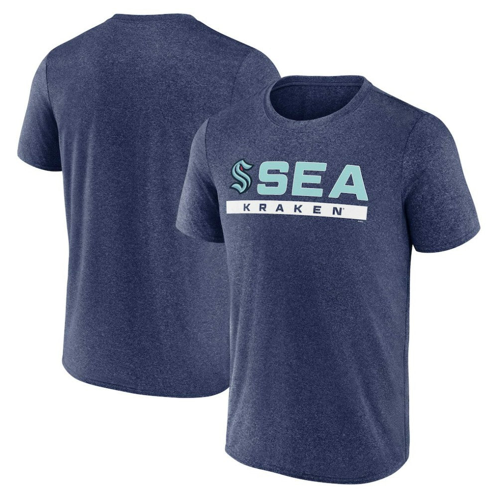 Seattle Kraken Fanatics Playmaker T-Shirt Heather Deep Sea Blue