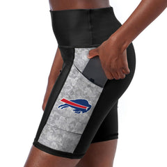 Buffalo Bills Certo Women's High Waist Logo Two-Pocket Biker Shorts - Black discount