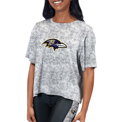 Baltimore Ravens Certo Women's Cropped Turnout T-Shirt - Gray on sale