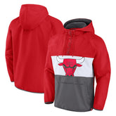 Chicago Bulls Anorak Flagrant Foul Color-Block Raglan Hoodie Half-Zip Jacket - Red/Gray | Fanatics shop