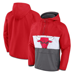 Chicago Bulls Anorak Flagrant Foul Color-Block Raglan Hoodie Half-Zip Jacket - Red/Gray | Fanatics shop