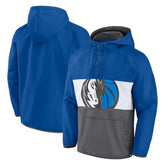 Dallas Mavericks Anorak Flagrant Foul Color-Block Raglan Hoodie Half-Zip Jacket sale - Blue/Gray | Fanatics outlet