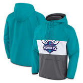 Charlotte Hornets Anorak Flagrant Foul Color-Block Raglan Hoodie Half-Zip Jacket - Teal/Gray | Fanatics discount