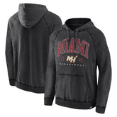 Miami Heat Foul Trouble Snow Wash Raglan Pullover Hoodie - Heather Charcoal | Fanatics for sale