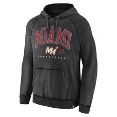 Miami Heat Foul Trouble Snow Wash Raglan Pullover Hoodie - Heather Charcoal | Fanatics for sale