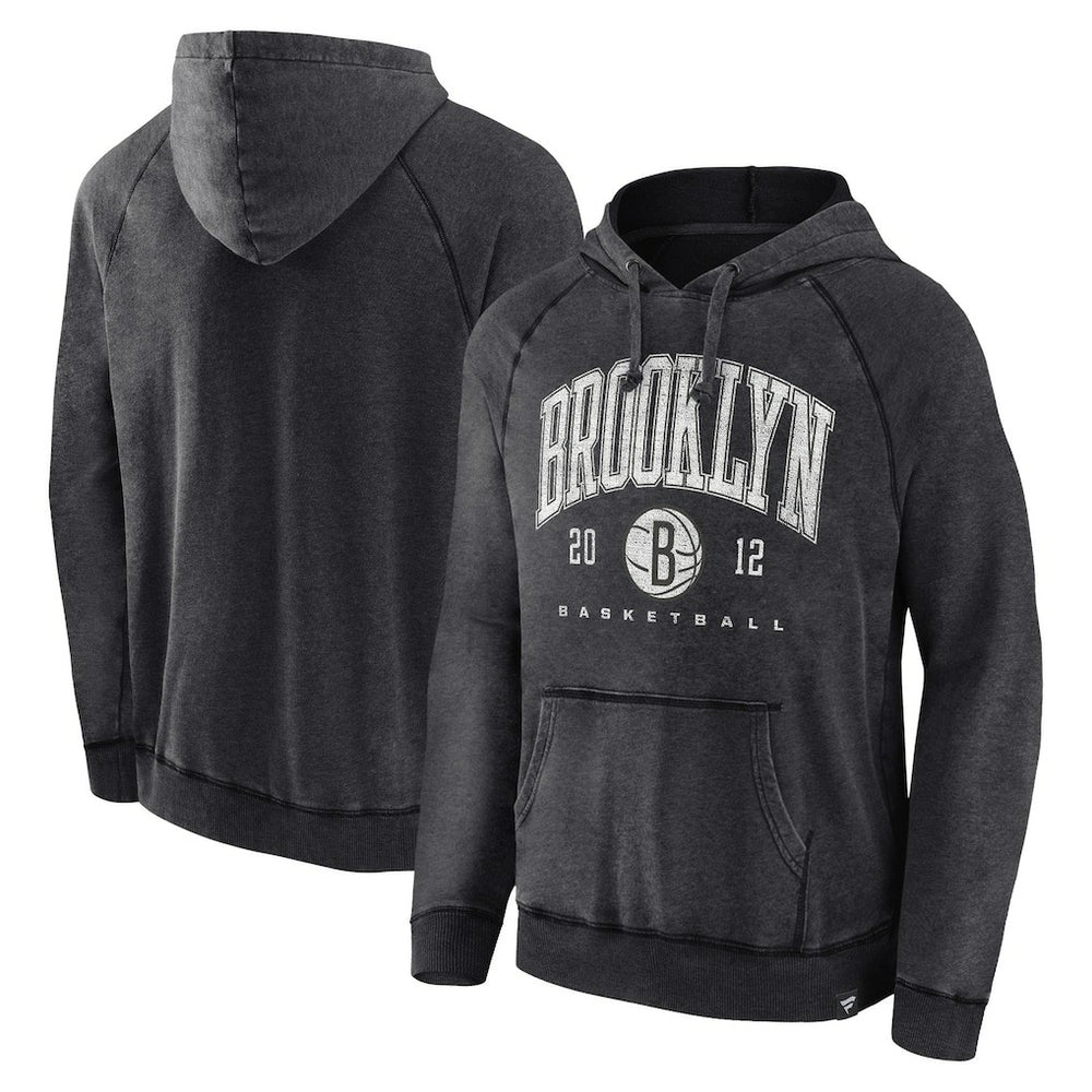 Brooklyn Nets Foul Trouble Snow Wash Raglan Pullover Hoodie - Heather Charcoal | Fanatics on sale