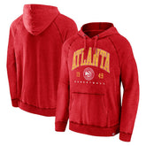 Atlanta Hawks Foul Trouble Snow Wash Raglan Pullover Hoodie - Heather Red | Fanatics shop