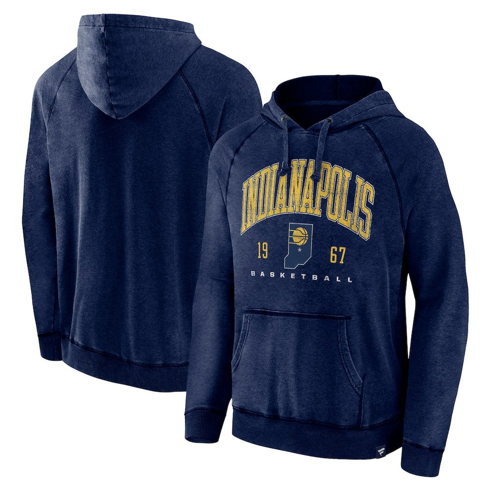 Indiana Pacers Foul Trouble Snow Wash Raglan Pullover Hoodie - Heather Navy | Fanatics sale