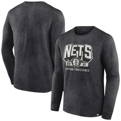 Brooklyn Nets Front Court Press Snow Wash Long Sleeve T-Shirt - Heather Charcoal | Fanatics sale