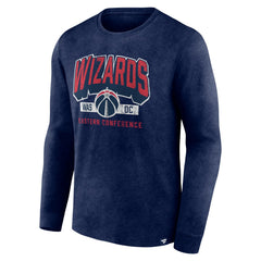 Washington Wizards Front Court Press Snow Wash Long Sleeve T-Shirt - Heather Navy | Fanatics shop