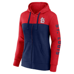 St. Louis Cardinals Women's City Ties Hoodie Full-Zip Sweatshirt - Red/Navy