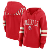 St. Louis Cardinals Women's Bold Move Notch Neck High Hip Hoodie - Red