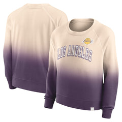 Los Angeles Lakers Women's Lounge Arch Raglan Pullover Sweatshirt - Tan/Purple | Fanatics cheap