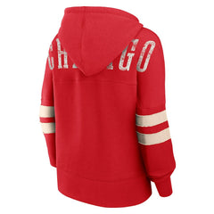 Chicago Bulls Women's Bold Move Dolman V-Neck High Hip Hoodie - Red | Fanatics sale
