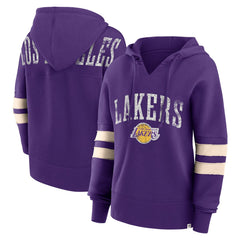 Los Angeles Lakers Women's Bold Move Dolman V-Neck High Hip Hoodie - Purple | Fanatics for sale