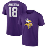 Justin Jefferson Minnesota Vikings Icon Player Name & Number T-Shirt - Purple on sale