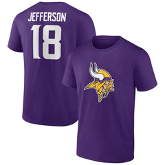 Justin Jefferson Minnesota Vikings Icon Player Name & Number T-Shirt - Purple on sale