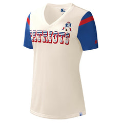 New England Patriots Starter Women's Kick Start V-Neck T-Shirt - Cream sale