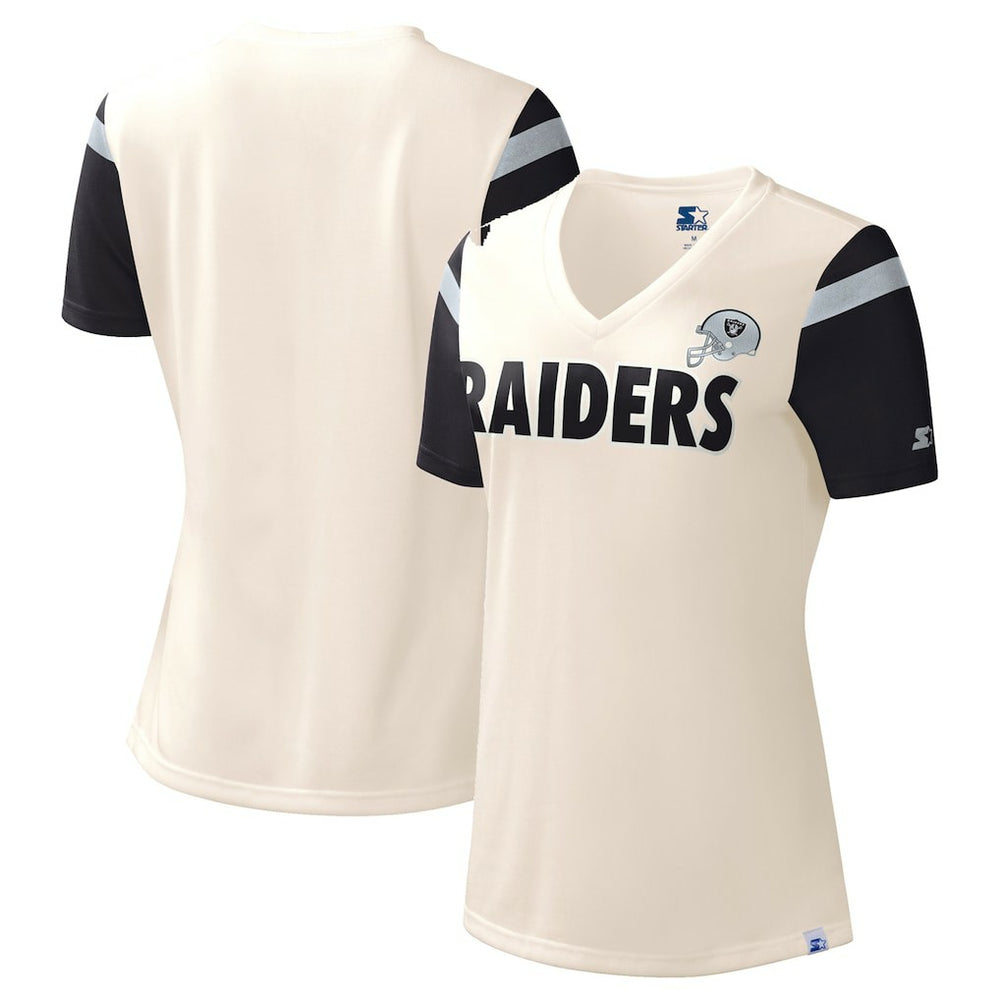 Las Vegas Raiders Starter Women's Kick Start V-Neck T-Shirt - White outlet