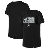 Las Vegas Raiders New Era Girls Youth Reverse Sequin V-Neck T-Shirt - Black for sale