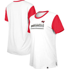 Tampa Bay Buccaneers New Era Women's Third Down Colorblock T-Shirt - White/Red cheap
