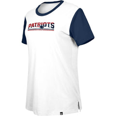 New England Patriots New Era Women's Third Down Colorblock T-Shirt - White/Navy online