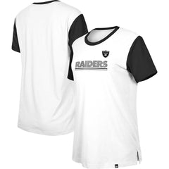 Las Vegas Raiders New Era Women's Third Down Colorblock T-Shirt - White/Black online