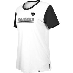 Las Vegas Raiders New Era Women's Third Down Colorblock T-Shirt - White/Black online