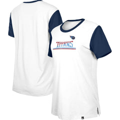 Tennessee Titans New Era Women's Third Down Colorblock T-Shirt - White/Navy on sale