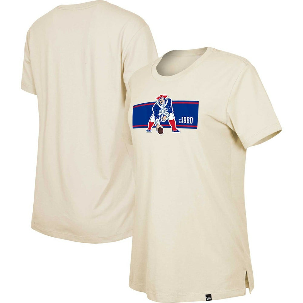 New England Patriots New Era Women's Third Down Historic T-Shirt - Tan cheap