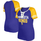Minnesota Vikings New Era Women's Raglan Lace-Up T-Shirt - Purple sale