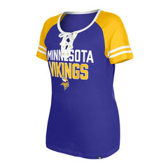 Minnesota Vikings New Era Women's Raglan Lace-Up T-Shirt - Purple sale