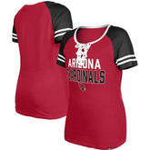 Arizona Cardinals New Era Women's Raglan Lace-Up T-Shirt - Cardinal outlet