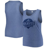 Atlanta Braves Soft as a Grape Women's Plus Size High Neck Tri-Blend Tank Top - Navy
