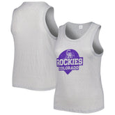Colorado Rockies Soft as a Grape Women's Plus Size High Neck Tri-Blend Tank Top - Gray