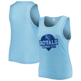 Kansas City Royals Soft as a Grape Women's Plus Size High Neck Tri-Blend Tank Top - Royal